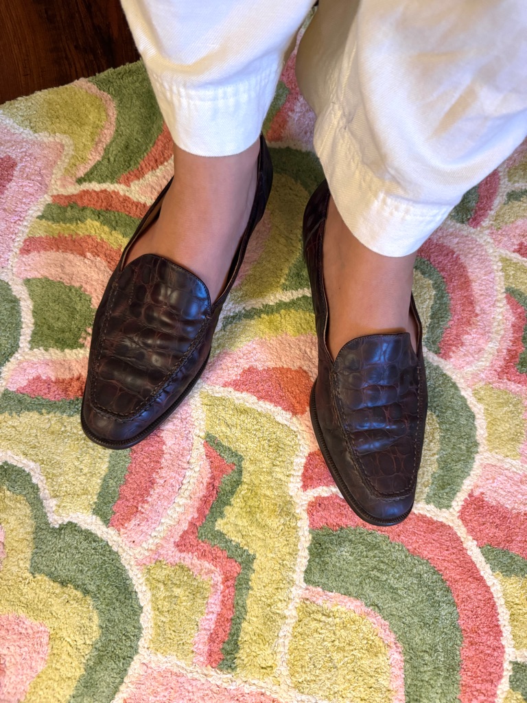 Crocodile Brown Leather Loafers